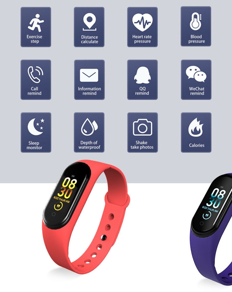 M4 Smart Bracelet With Heart Rate Activity and Fitness Tracker