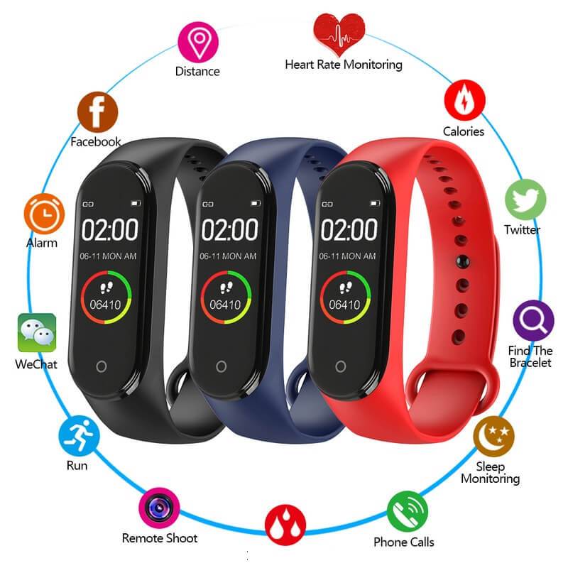 M4 / M4 Pro Smart Watch Fitness Tracker Smart Bracelet Bluetooth Wristband  Pedometer : Buy Online at Best Price in KSA - Souq is now Amazon.sa:  Electronics