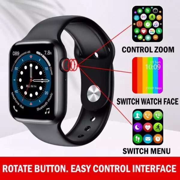 #002 [2021 W26 Plus Series 6 Bluetooth Calling, Rotating Button, Infinite Screen with Body Temperature ECG  Smartwatch For Android / IOS - Prestige Merchandise