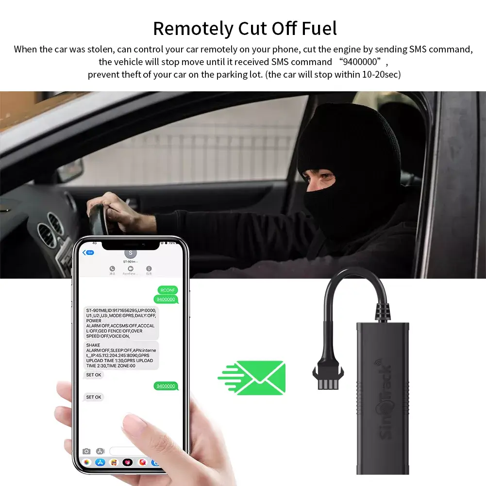 Car / Motorcycle Security GPS Real-Time Tracking, Cut engine remotely Device System With SIM Card - KOFshop.com