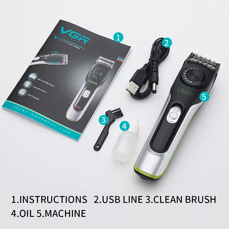 Best Selling Electronic Blade Hair Professional Vgr Usb Charging Cordless Stainless Steel Hair Clippers for Men | KOFshop.com