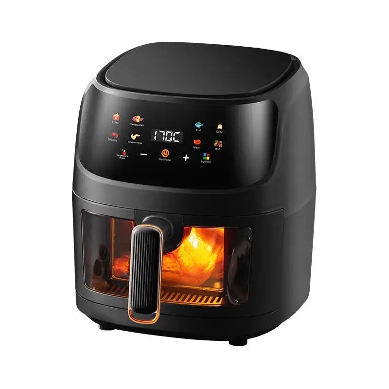 Black 8L Sliver Crest Digital Touch Screen Air Fryer with Viewing Window  and Nonstick Basket 