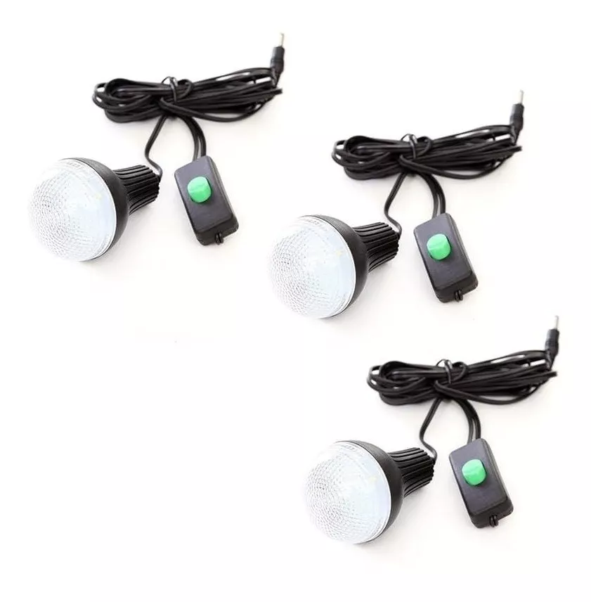 GDLITE Solar Lighting System With FM Radio, MP3, Pen Drive Slot, SD Card , 3pcs Led Bulbs, 5 Charging Cables, Solar Panel Power Bank - Black - Image 4