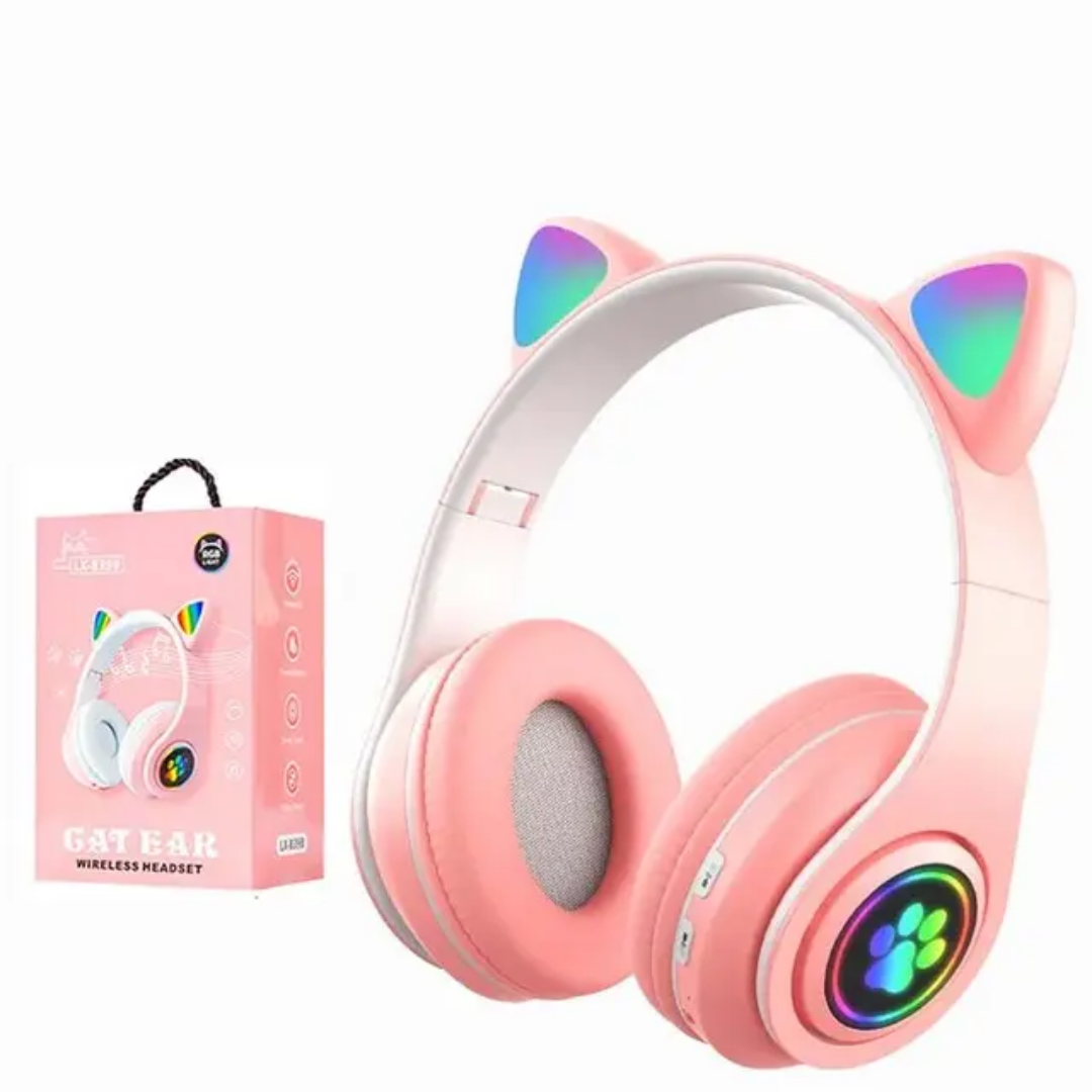 B39 Stereo Foldable Bluetooth Headset Wireless Cat Ears ,SD Card Slot / AUX  With Microphone