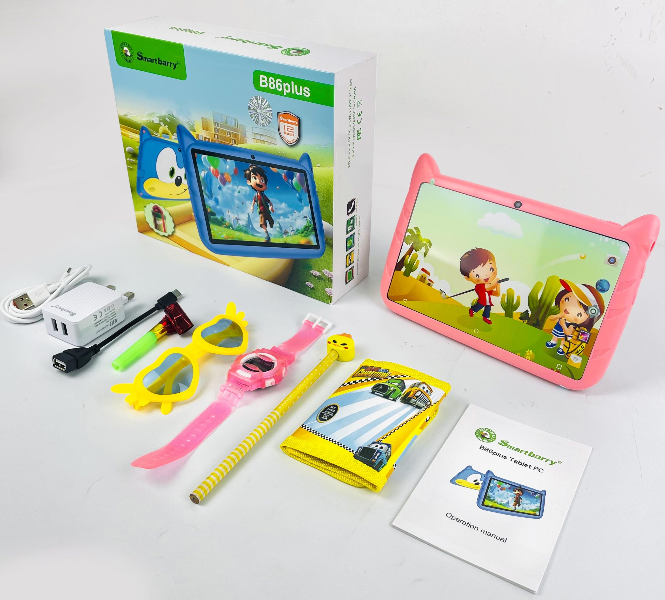 7inch B86PLUS Tablets for Child With Gift Box +8gb Dual Camera Educational Rugged Quad-core GPS WiFi Android 7.0 Kid Tablet PC
