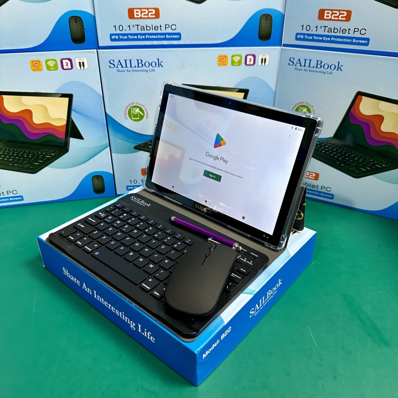 10.1-inch Android Tablet 2 SIM+WiFi 16+512GB Tablet With Full Keyboard, Mouse, Pen and Android 13 Eye protection