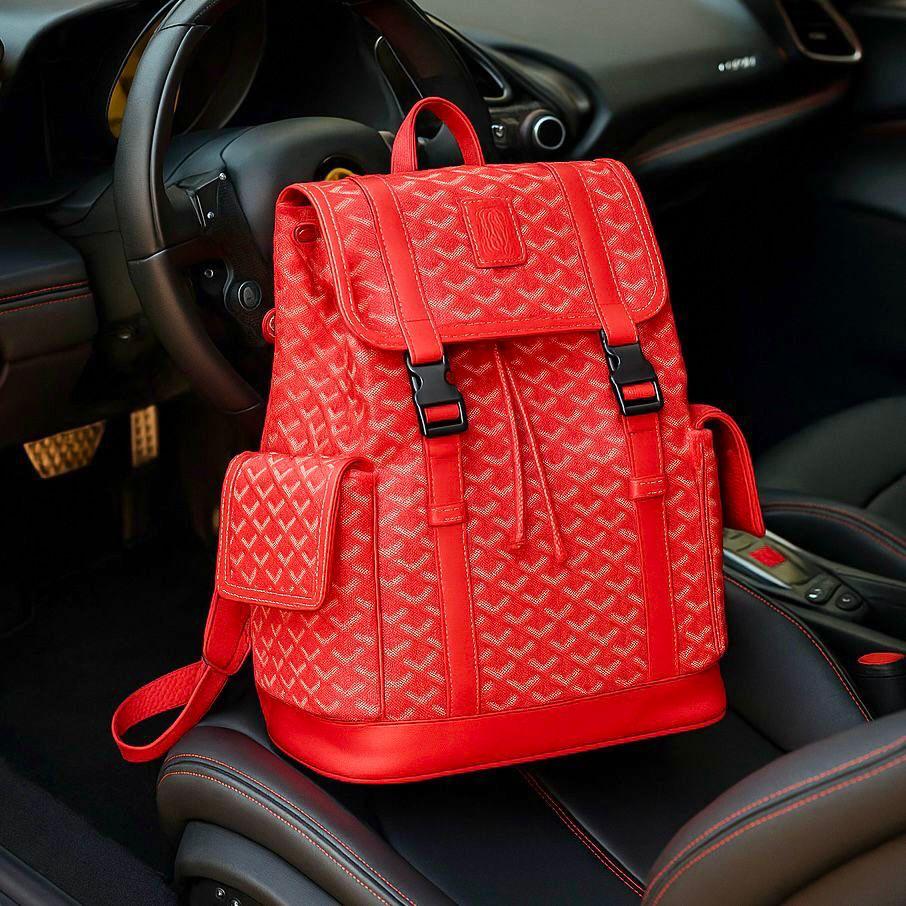 Red Luxury Backpack Bag With High Quality Leather