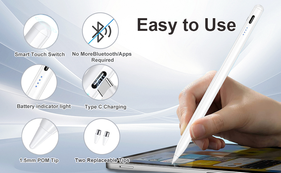 Universal Stylus Pen for Touchscreen (Andriod & iOS) -White - Image 3