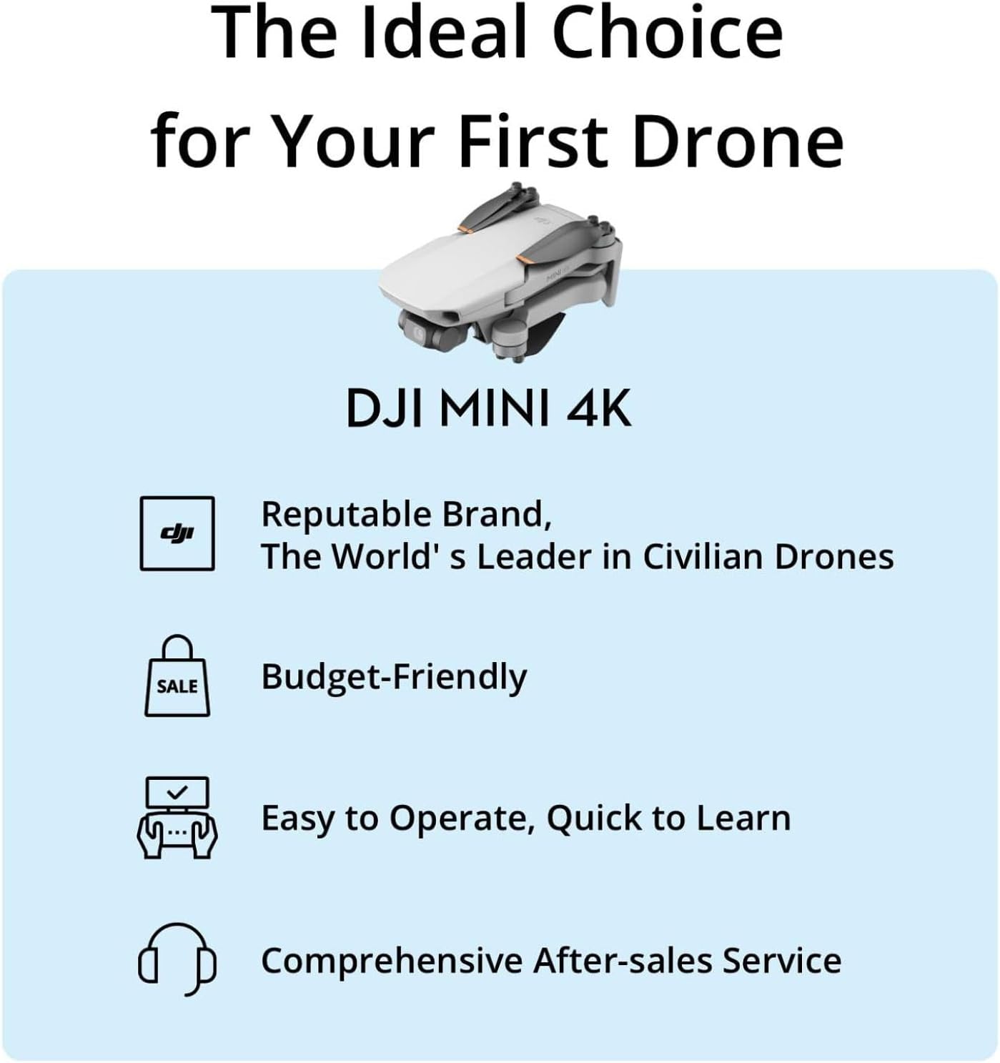 DJI Mini 4K Drone with 3-Axis Gimbal Stabilization, 10km Video Transmission , 4K UHD Camera and 3 drone batteries - Image 3
